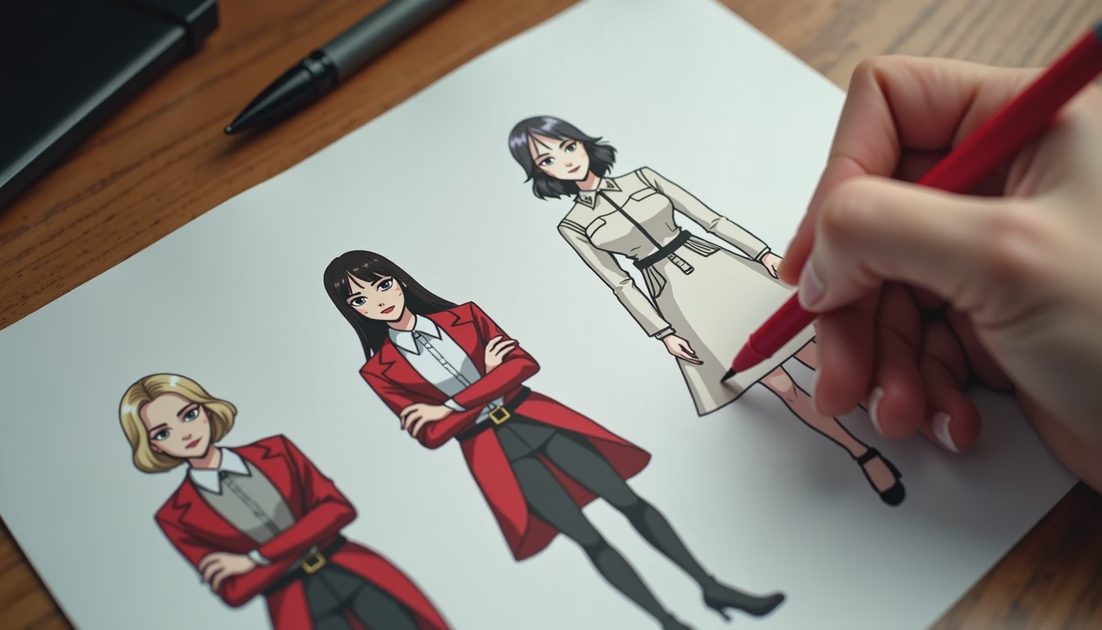 Hand marking consistency issues on AI-generated character campaign frame