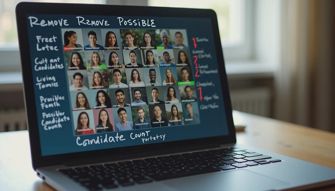 Screen showing AI-generated image candidates being selected for product moodboard