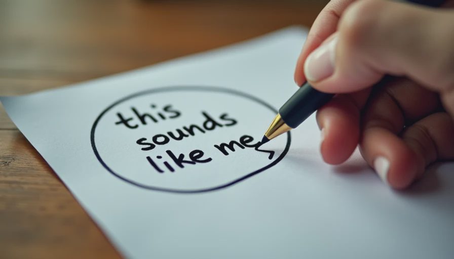 Hand marking real voice phrases kept in AI-assisted brand content